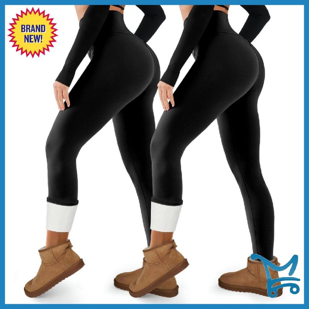 Fleece Lined Leggings Tummy Control High Waisted Winter Warm Yoga Pants
